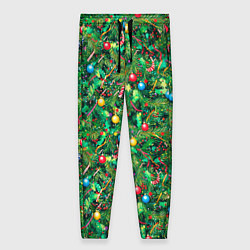 Женские брюки Разноцветные шары на ёлке