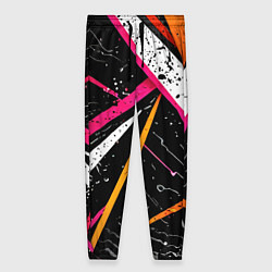 Брюки женские Разноцветные праздничные линии, цвет: 3D-принт