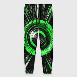 Женские брюки Чёрно-зелёная сфера киберпанк