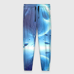 Женские брюки Луна и рыбы - нейроарт фантазия