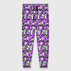 Женские брюки Киберпанк шестиугольники фиолетовые