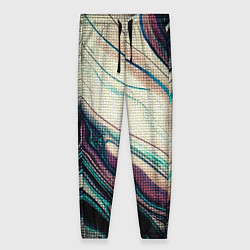 Женские брюки Абстракция тёмные краски с текстурой