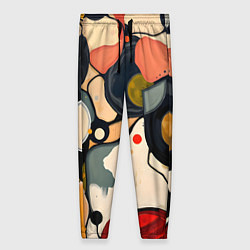Брюки женские Абстракция с кругами и краской, цвет: 3D-принт