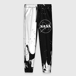 Брюки женские Nasa черно белый огонь, цвет: 3D-принт