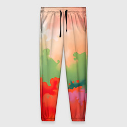 Брюки женские Красные и зеленые облака, цвет: 3D-принт