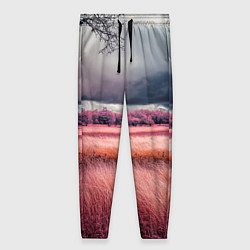 Женские брюки Поле и деревья пейзаж - инфракрасный стиль