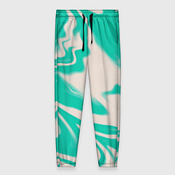 Брюки женские Color white turquoise, цвет: 3D-принт