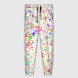 Женские брюки Белый с разноцветными брызгами