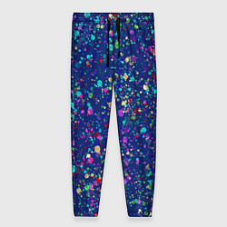 Брюки женские Синий с разноцветными брызгами, цвет: 3D-принт