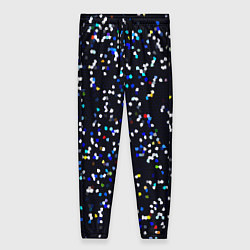 Брюки женские Чёрно-синий мозаика паттерн, цвет: 3D-принт
