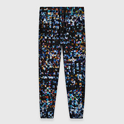 Брюки женские Тёмный чёрно-синий мелкий квадрат, цвет: 3D-принт