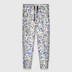 Брюки женские Мелкая мозаика перламутровый серо-голубой, цвет: 3D-принт