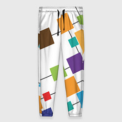 Брюки женские Разноцветные квадраты, цвет: 3D-принт