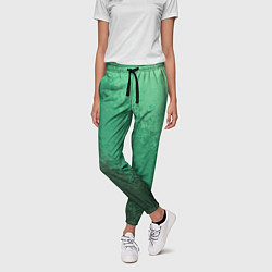 Брюки женские Градиент текстурный зелёный, цвет: 3D-принт — фото 2