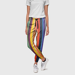 Брюки женские Разноцветная полоска, цвет: 3D-принт — фото 2