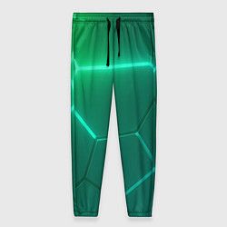Брюки женские Зеленые неоновые плитки, цвет: 3D-принт