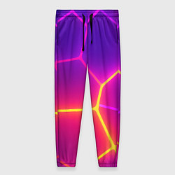 Брюки женские Синие плиты с фиолетовым свечением, цвет: 3D-принт