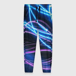 Женские брюки Неоновая абстракция на темном