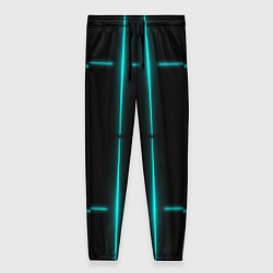 Женские брюки Neon black light blue line