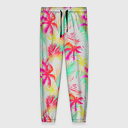 Брюки женские Palm yellow pink, цвет: 3D-принт