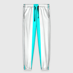 Брюки женские Color light blue white lines, цвет: 3D-принт