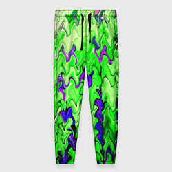 Женские брюки Ярко-зелёный стекающая абстаркция