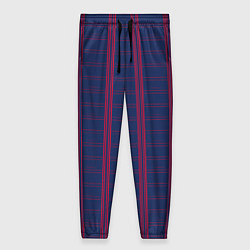 Брюки женские Color blue cage pink stripes, цвет: 3D-принт
