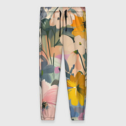 Брюки женские Цветы цветочки, цвет: 3D-принт