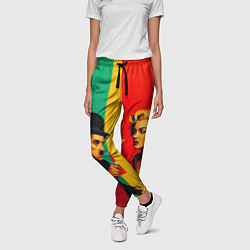 Брюки женские Чарли Чаплин против Мэрилин Монро поп-арт, цвет: 3D-принт — фото 2