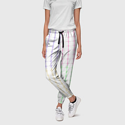 Брюки женские Color white multicolored stripes, цвет: 3D-принт — фото 2