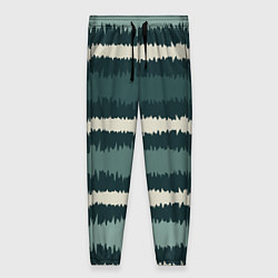 Брюки женские Полосы зигзагообразные зеленые, цвет: 3D-принт