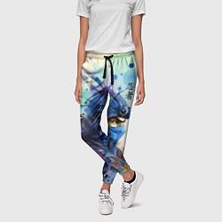 Брюки женские Японский ниндзя - акварельный набросок, цвет: 3D-принт — фото 2