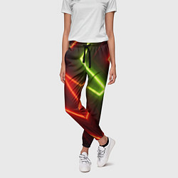 Брюки женские Неоновые разноцветные кислотные линии, цвет: 3D-принт — фото 2