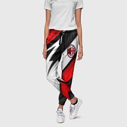 Брюки женские ФК Милан - абстракция, цвет: 3D-принт — фото 2