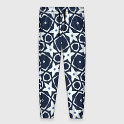 Женские брюки Звезды и ромбы на синем