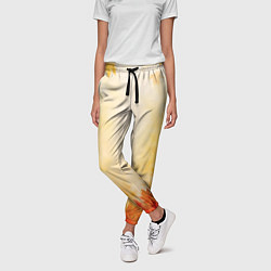 Брюки женские Жёлто-красный осенний, цвет: 3D-принт — фото 2
