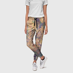 Брюки женские Абстракция - pink marble with blue flecks, цвет: 3D-принт — фото 2