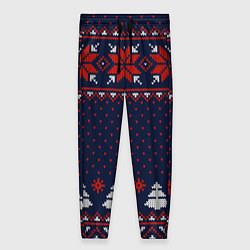 Женские брюки Новогодний вязаный узор