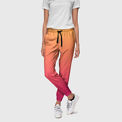 Брюки женские Color orange pink, цвет: 3D-принт — фото 2