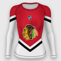 Рашгард женский NHL: Chicago Blackhawks, цвет: 3D-принт
