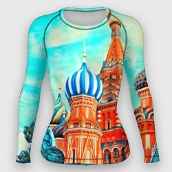 Рашгард женский Blue Kremlin, цвет: 3D-принт