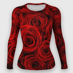 Рашгард женский Красные розы, цвет: 3D-принт