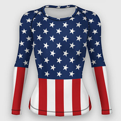 Рашгард женский Флаг США, цвет: 3D-принт