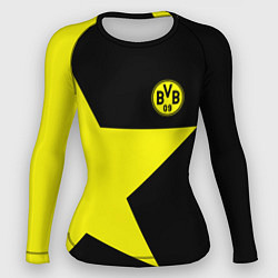Рашгард женский FC Borussia Dortmund: Star, цвет: 3D-принт