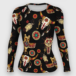 Рашгард женский Индейские культовые символы, цвет: 3D-принт