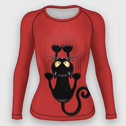 Рашгард женский Черный кот, цвет: 3D-принт