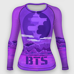 Рашгард женский BTS: Violet Mountains, цвет: 3D-принт