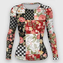 Женский рашгард Лоскутный орнамент - пэчворк