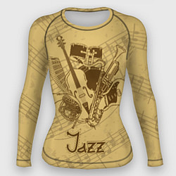 Рашгард женский Jazz - musical instruments, цвет: 3D-принт