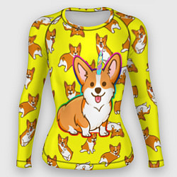 Рашгард женский Corgi, цвет: 3D-принт